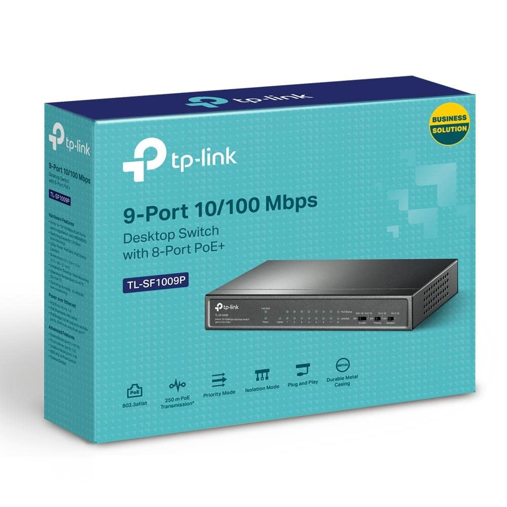 Switch 9-puertos Tplink TL-SF1009P 8 PORT +POE 65W
