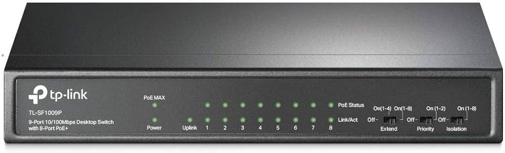 Switch 9-puertos Tplink TL-SF1009P 8 PORT +POE 65W