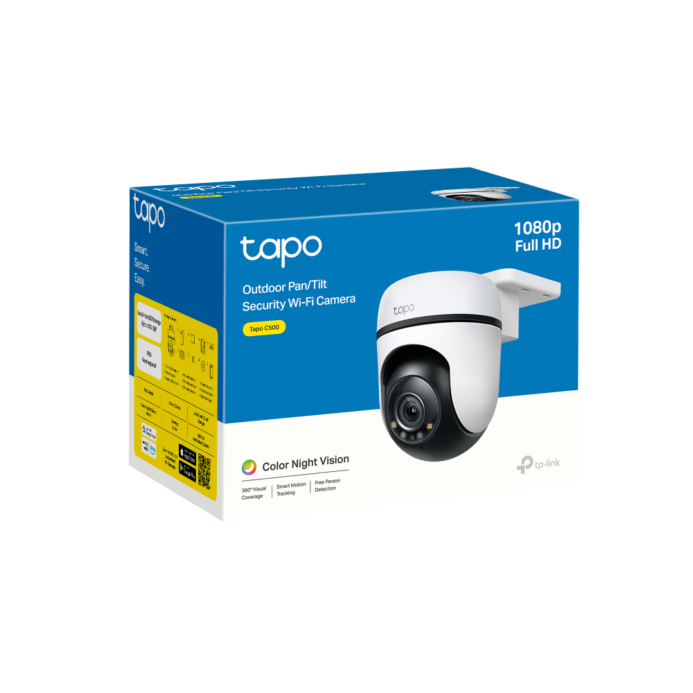 TP-Link Tapo C500, Cámara de Seguridad Wi-Fi para Exteriores, 360° FHD 1080P con Visión Nocturna, Audio Bidireccional. C