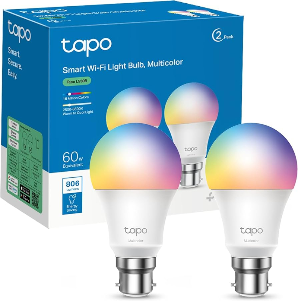 smart wi-fi light bulb multicolor tapo tplink 60w