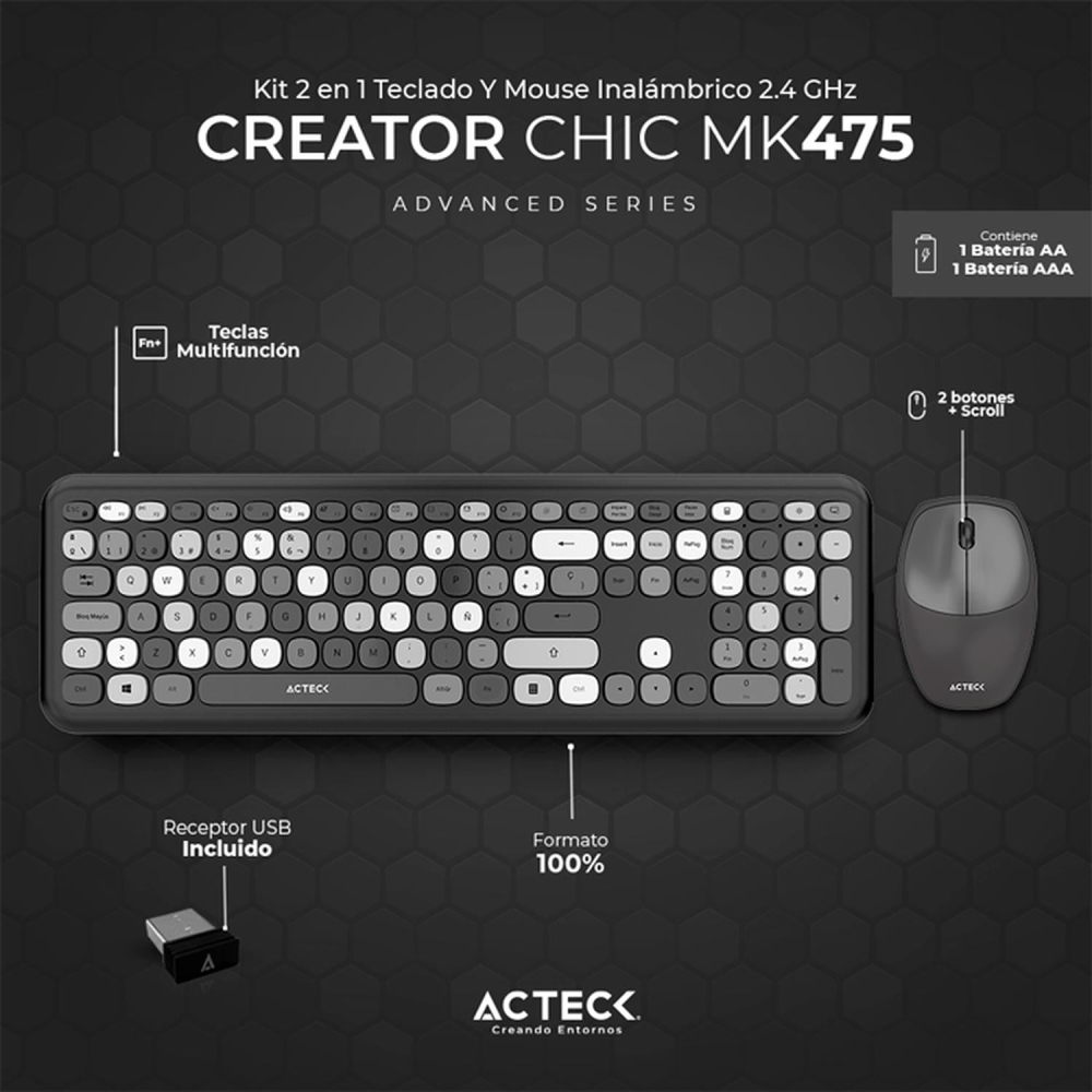 TECLADO ACTECK CREATOR CHIC MK475