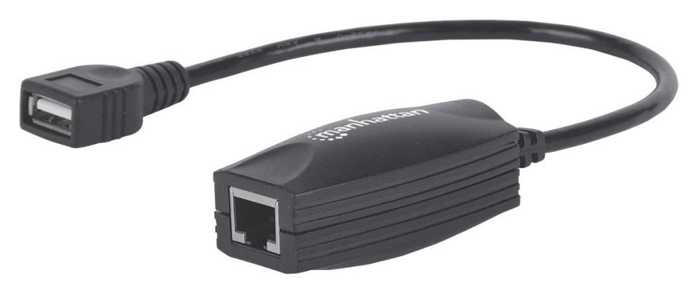 CABLE USB - EXTENSOR USB MANHATTAN - USB A / RJ45, USB A / RJ45, MACHO/HEMBRA, NEGRO, 179300