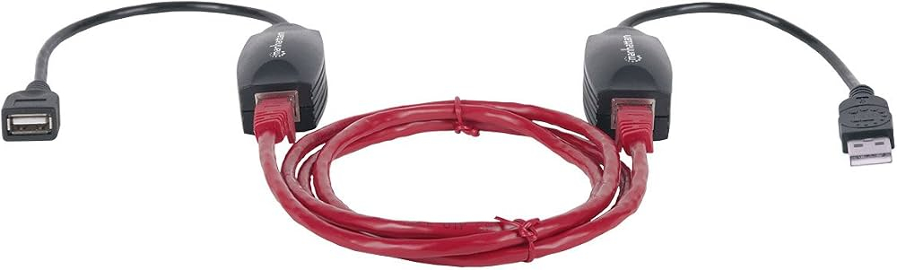 CABLE USB - EXTENSOR USB MANHATTAN - USB A / RJ45, USB A / RJ45, MACHO/HEMBRA, NEGRO, 179300