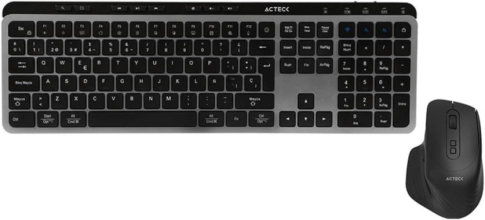 Combo 2 en 1 Multidispositivo Inalambrico Sensor Optico Mecanismo de Tijera Compatibilidad Windows MacOS MK755