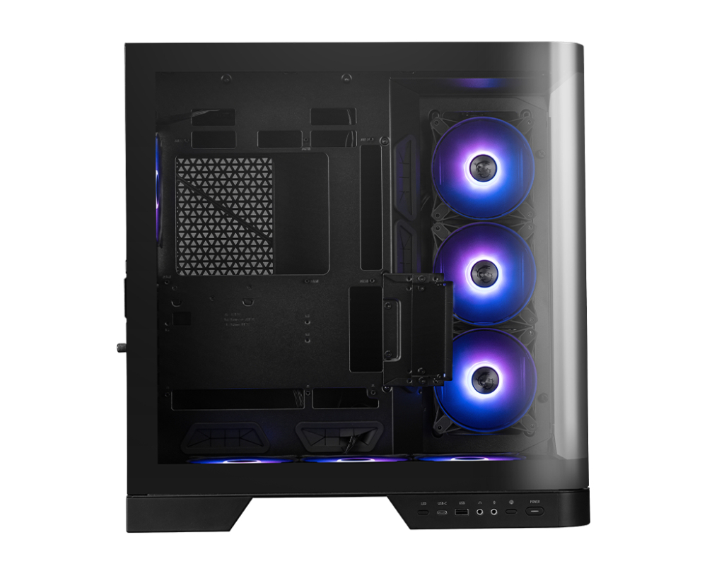 Gabinete ATX MSI MAG PANO 120R PZ, Incluye 7 Fans 120mm ARGB, Radiador 360mm Max, Color Negro - imagen 1