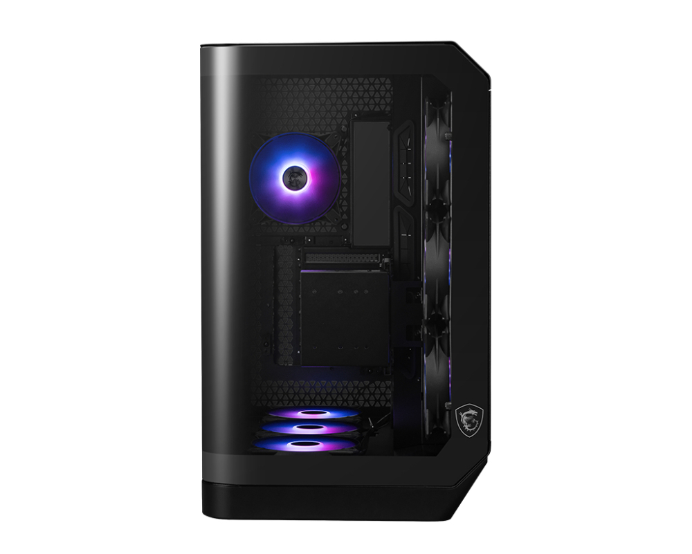 Gabinete ATX MSI MAG PANO 120R PZ, Incluye 7 Fans 120mm ARGB, Radiador 360mm Max, Color Negro - imagen 2