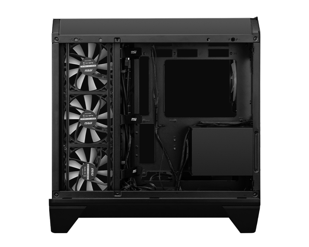 Gabinete ATX MSI MAG PANO 120R PZ, Incluye 7 Fans 120mm ARGB, Radiador 360mm Max, Color Negro - imagen 4