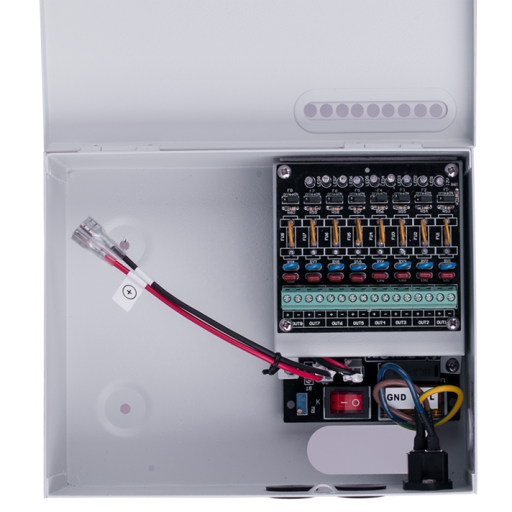 Fuente de Poder Centralizada Provision PR-5A8CH-B de 8 Canales, 12Vcc/5A, Soporta Bateria de Respaldo (no incluida) - imagen 1