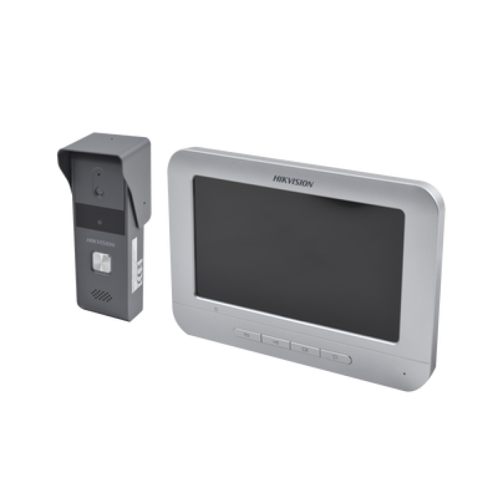 Kit Videoportero Analógico 4 Hilos Hikvision DS-KIS203, Monitor 7in DS-KH2220 + Frente DS-KB2421-IM, IR 2m, IP65 - imagen 1