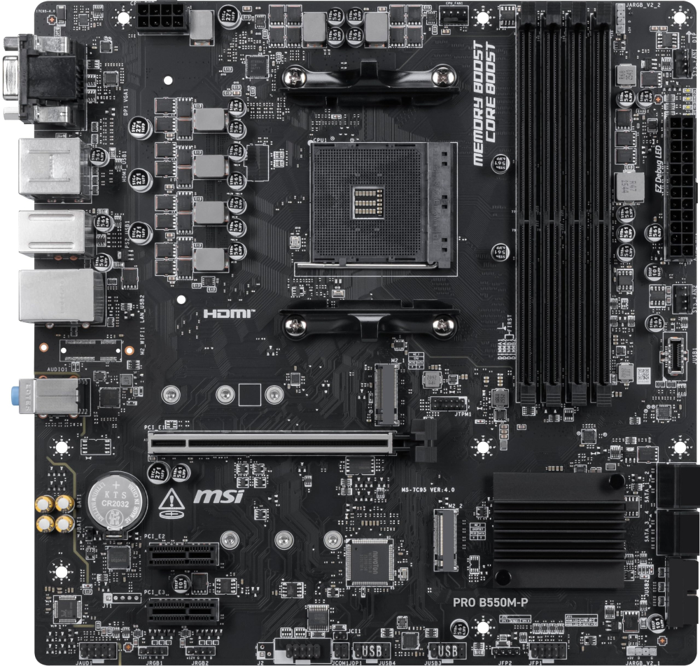 Motherboard AM4 Micro-ATX MSI PRO B550M-P WIFI6E, 128GB RAM DDR4 Max, 2 M.2 PCIe 4.0, Wi-Fi 6E + BT 5.3 - imagen 3