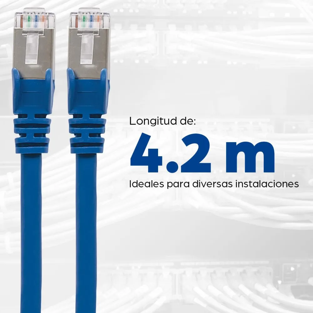 Patch Cord Cat6A 4.2m Intellinet 741507, Blindado, Hasta 10Gbps, Color Azul - imagen 4