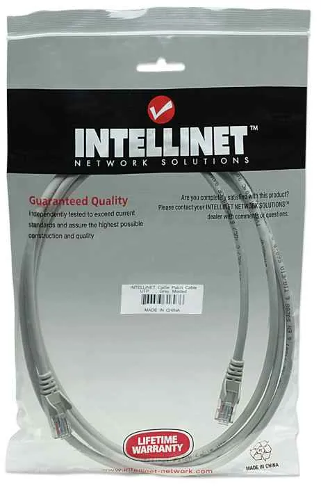 Patch Cord Cat5e 5m Intellinet 319812, Hasta 1000Mbps, Color Gris - imagen 1
