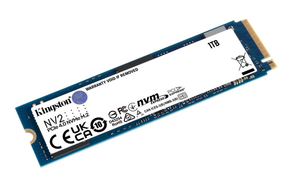 SSD M.2 NVMe PCIe 4 1TB Kingston NV2, Lectura 3500MB/s Escritura 2100MB/s. SNV2S/1000G - imagen 1