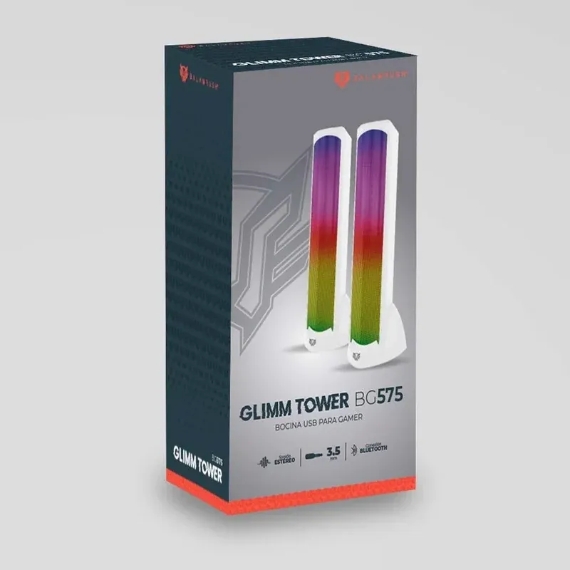 Bocinas Balam Rush Glimm Tower BG575, Alámbrico/Inalámbrico, Bluetooth, 2.0, 10W RMS, Iluminación LED, Color Blanco - imagen 4