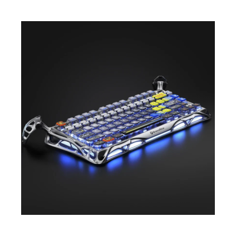 Teclado Mecánico Inalámbrico GravaStar K1 Pro, 75%, Tri-Modo, Hot Swap, Speedy Mint, Color Interstellar Silver, Inglés