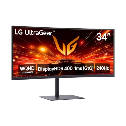 Monitor Curvo 34" 3440x1440 240Hz 1ms, LG UltraGear 34G630A-B, Panel VA 1500R, 2 HDMI + 1 DisplayPort + USB-C, FreeSync