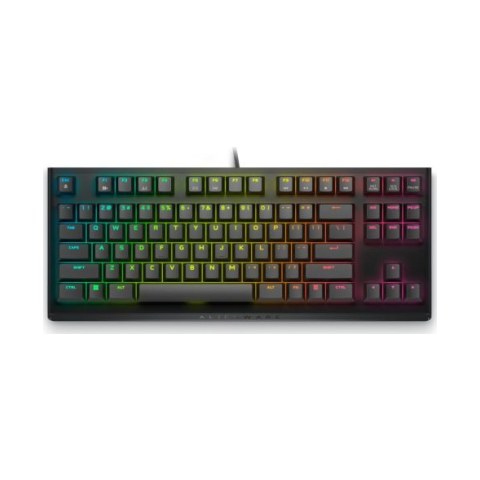 Teclado Alámbrico Alienware AW420K, TKL, Switches Cherry MX Red, RGB AlienFX, Color Negro, Inglés