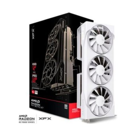 Tarjeta de Video AMD RADEON RX9070XT XFX Swift White Triple Fan 16GB GDDR6, 3 DP 2 HDMI, Min 800W