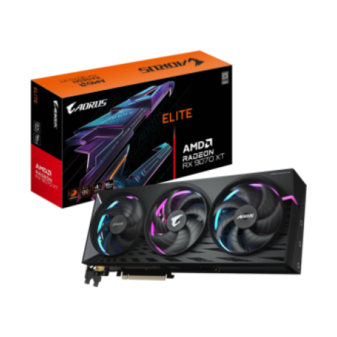 Tarjeta de Video AMD RADEON RX9070XT OC Gigabyte AORUS ELITE, 16GB GDDR6, 2 DisplayPort + 2 HDMI, Min 850W