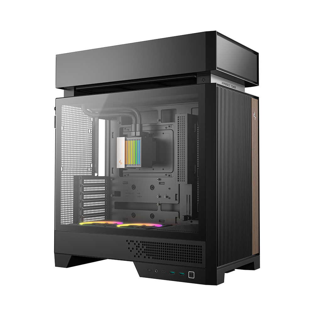 Gabinete ATX DeepCool CL6600, Incluye 2 Fans 120mm ARGB, Incluye Radiador 360mm, Color Negro