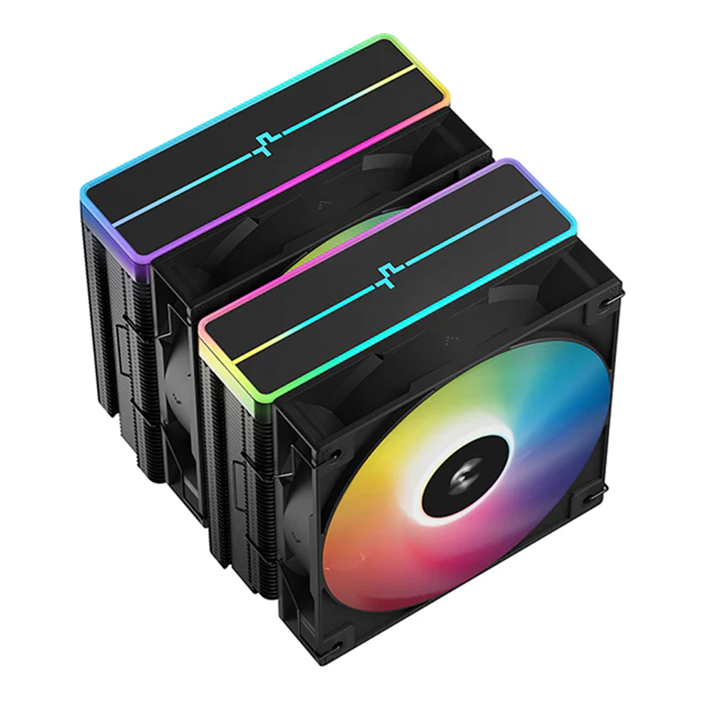 Disipador DeepCool AG620 BK ARGB V2, 2 Torres 2 Ventiladores 120mm, Color Negro