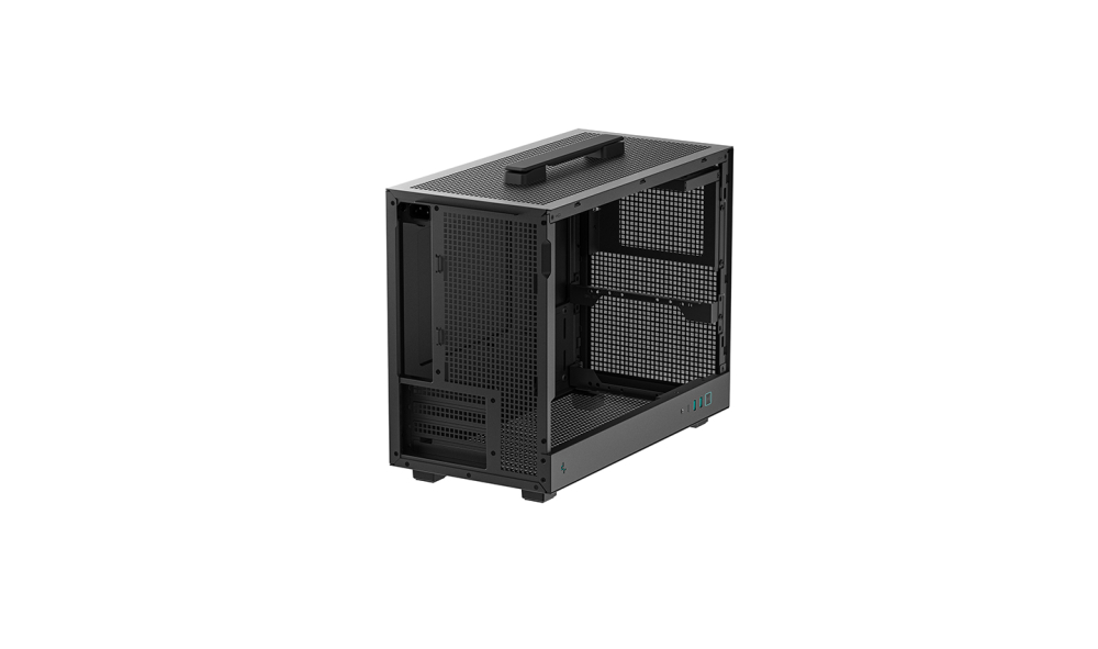 Gabinete Micro-ATX DeepCool CH160 Plus, Sin Ventiladores, Radiador 240mm Max, Color Negro