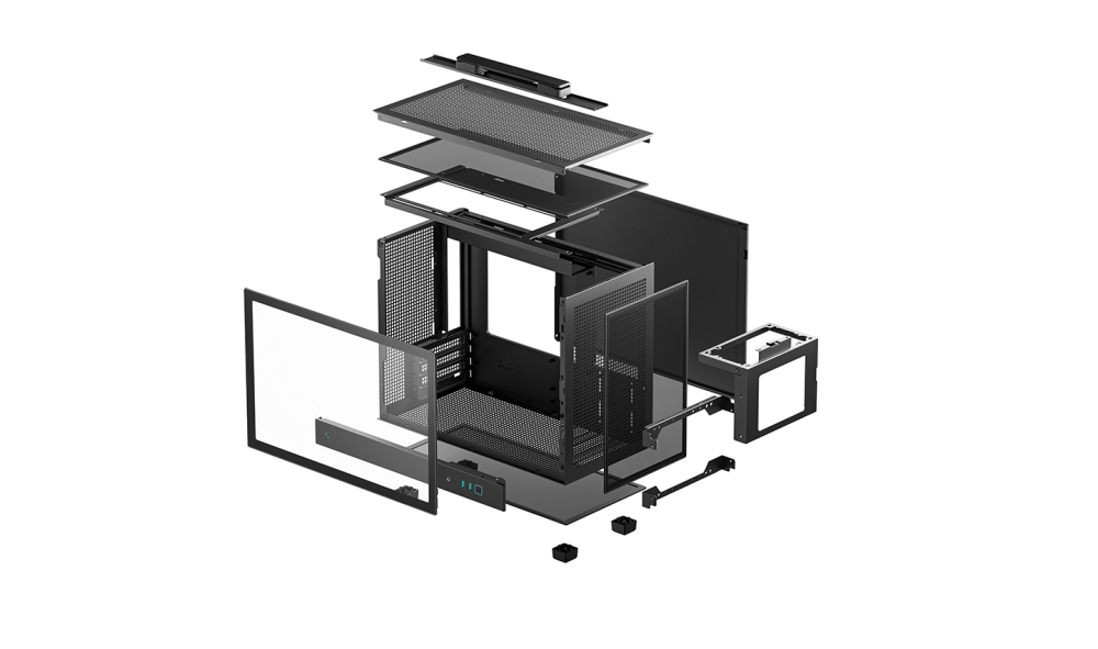 Gabinete Micro-ATX DeepCool CH160 Plus, Sin Ventiladores, Radiador 240mm Max, Color Negro