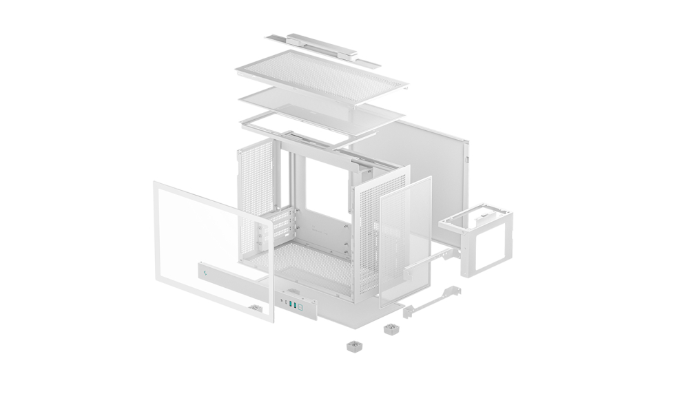 Gabinete Micro-ATX DeepCool CH160 Plus, Sin Ventiladores, Radiador 240mm Max, Color Blanco