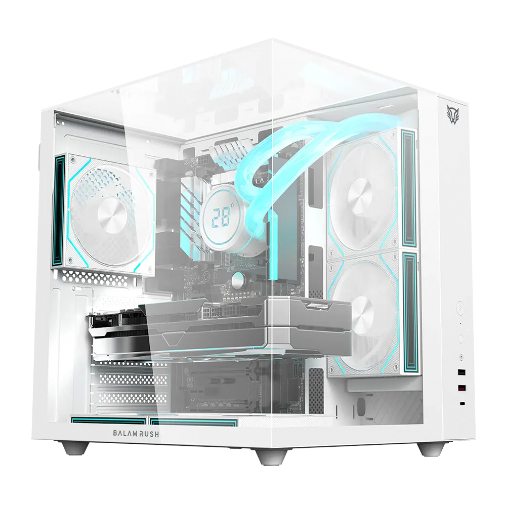 Gabinete ATX Balam Rush Tank Majestic 6600, Incluye 3 Fans 120mm ARGB, Radiador 240mm Max, Color Blanco