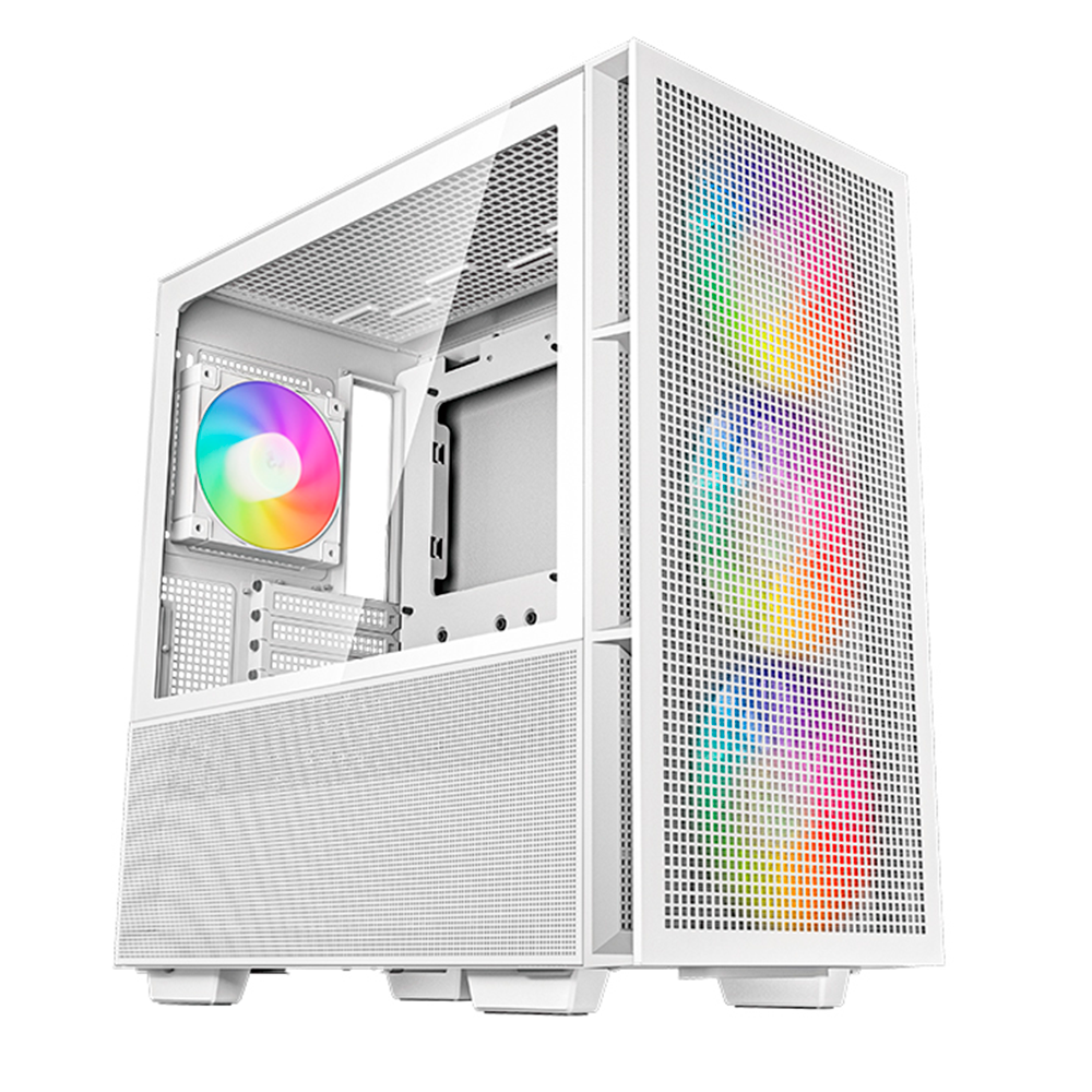 Gabinete ATX DeepCool CH560 WH, Incluye 3 Fans 140mm ARGB + 1 120mm ARGB, Radiador 360mm Max, Color Blanco