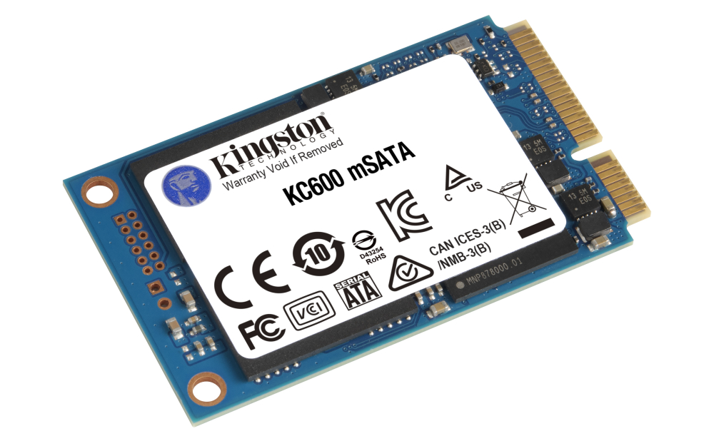 SSD MSATA 1024GB Kingston KC600, Lectura 550MB/s Escritura 520MB/s. SKC600MS/1024G