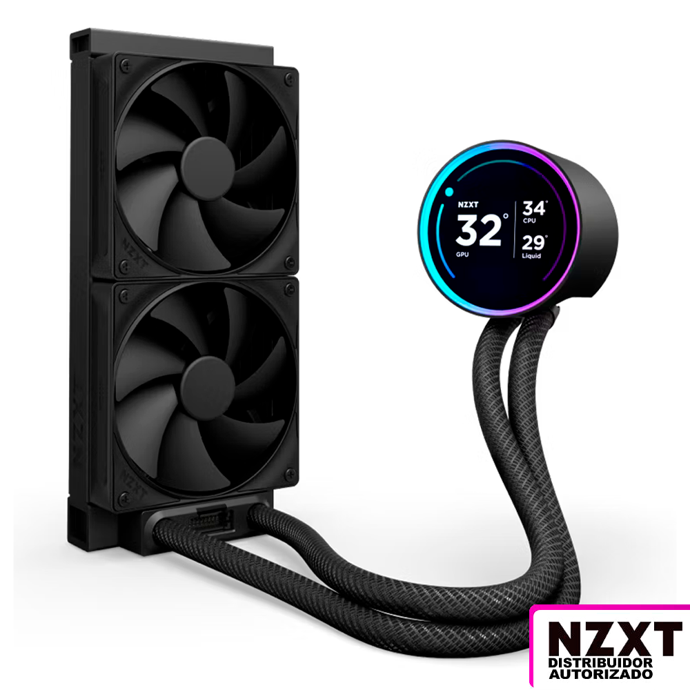 Enfriamiento Liquido 240mm NZXT Kraken 240 Elite V2, Pantalla LCD IPS, Color Negro