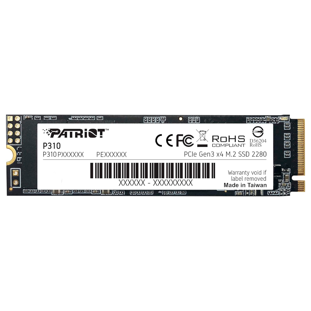 SSD M.2 NVMe PCIe 3 960GB Patriot P310, Lectura 2100MB/s Escritura 1800MB/s. P310P960GM28