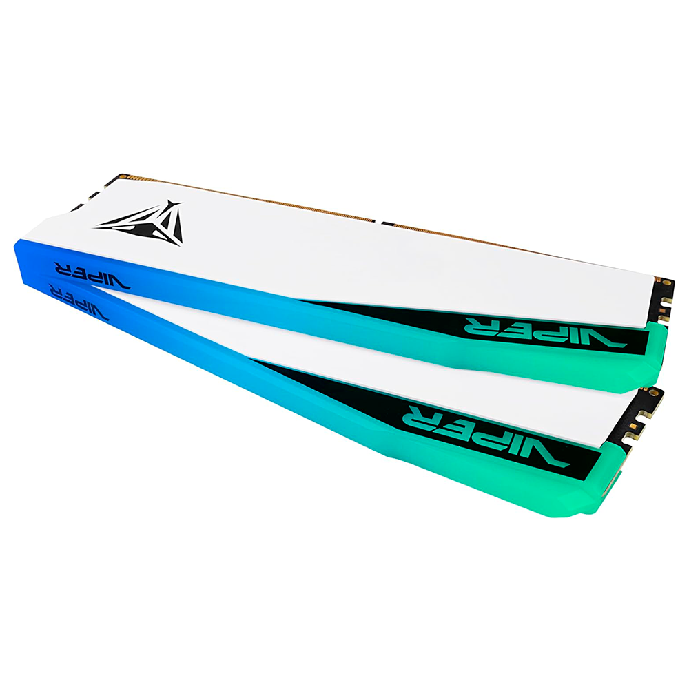 Kit de Memoria RAM DDR5 DIMM 32GB (2x16) 6000MHz CL30 Patriot Viper Elite 5 RGB, Color Blanco. PVER532G60C30KW