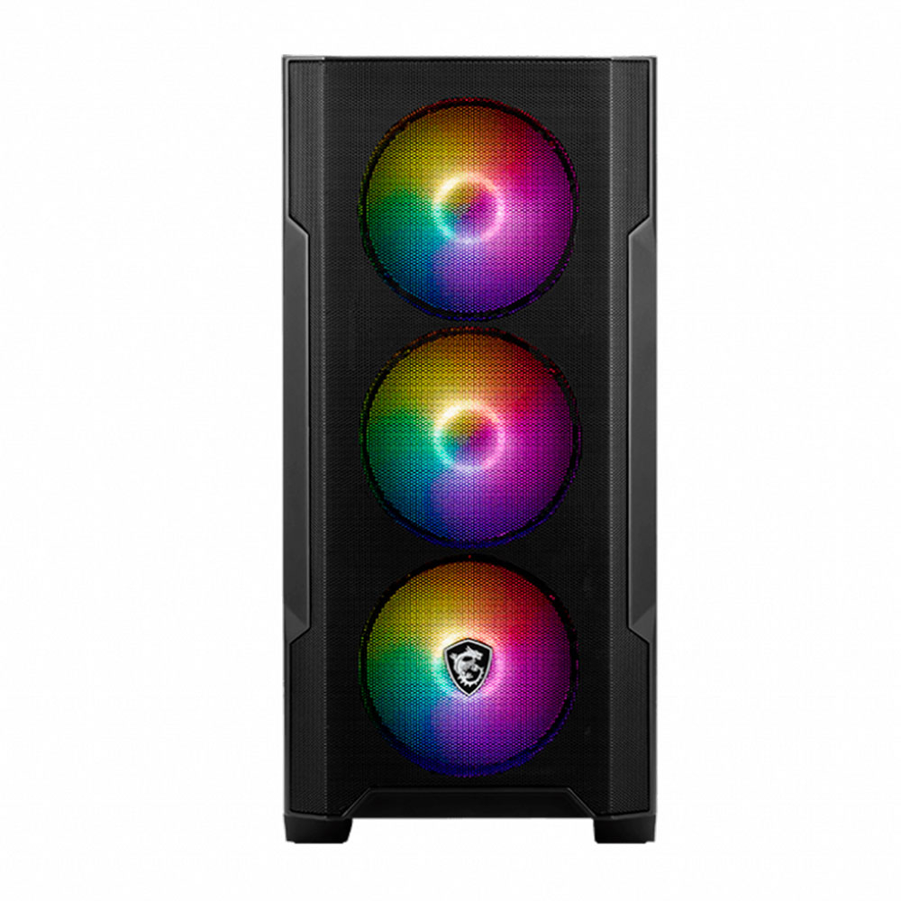 Gabinete Micro-ATX MSI MAG FORGE M100A, Incluye 4 Fans 120mm RGB, Radiador 240mm Max, Color Negro