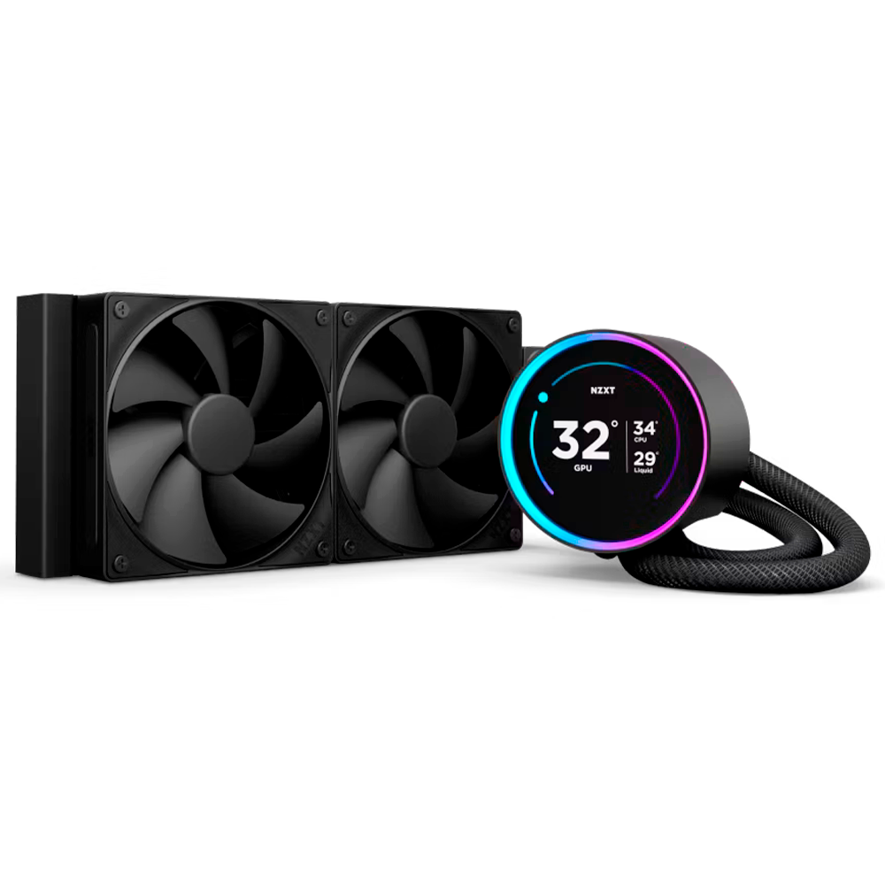 Enfriamiento Liquido 240mm NZXT Kraken 240 Elite V2, Pantalla LCD IPS, Color Negro