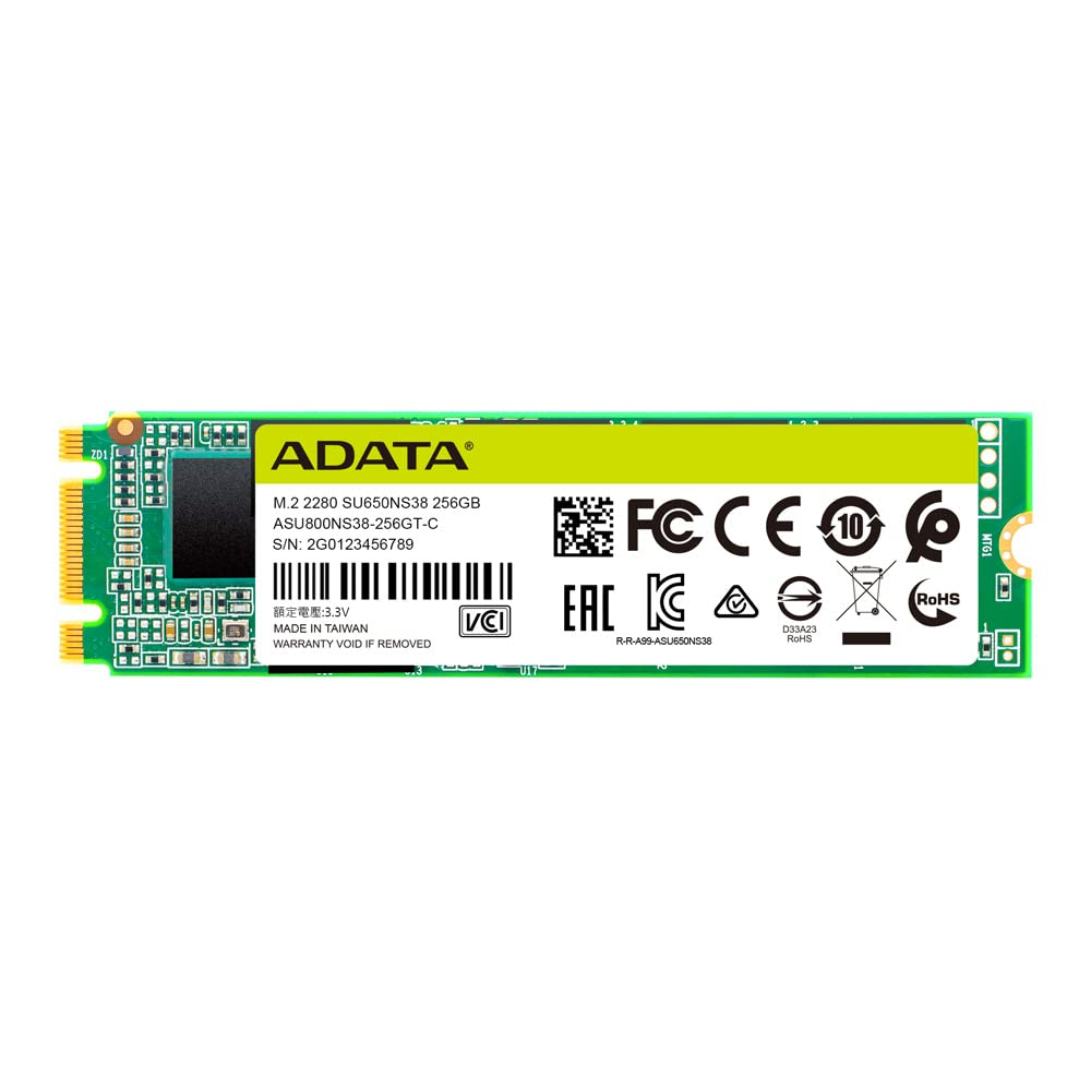 SSD M.2 SATA 256GB Adata SU650, Lectura 550MB/s Escritura 500MB/s. ASU650NS38-256GT-C