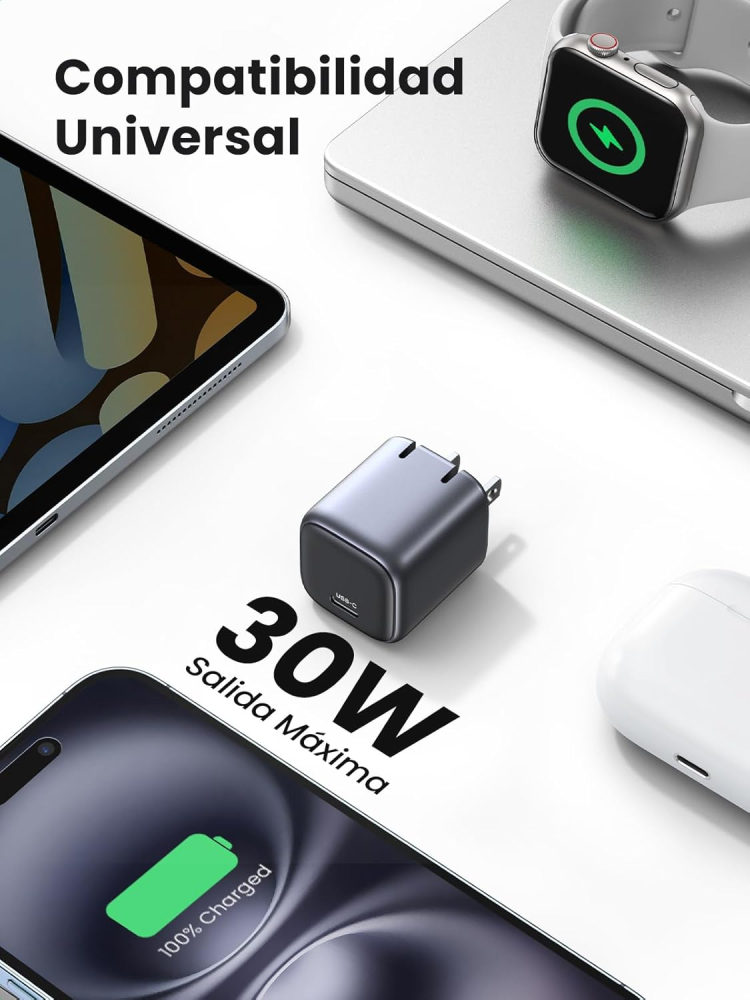 Cargador Mini de 30W UGREEN USB-C de Carga Rápida -
