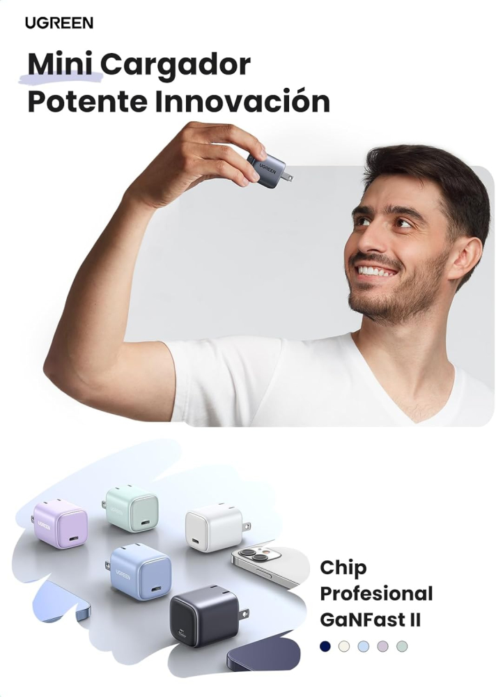 Cargador Mini de 30W UGREEN USB-C de Carga Rápida -