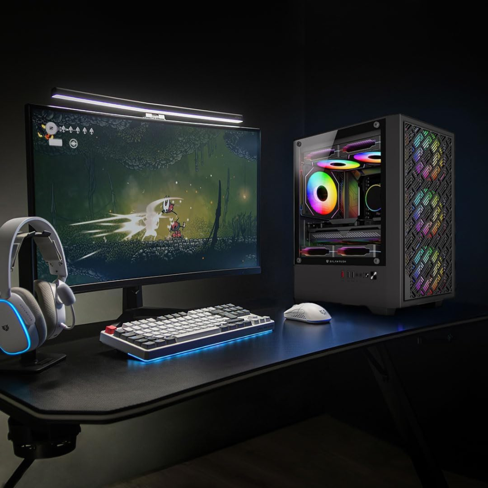 Gabinete Micro-ATX Balam Rush EDGE AIRCOOL 4700A, Incluye 4 Fans 120mm ARGB, Radiador 240mm Max, Color Negro