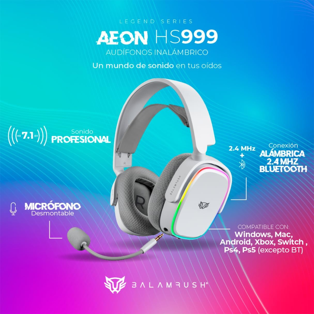 Diadema Balam Rush AEON HS999 Blancos