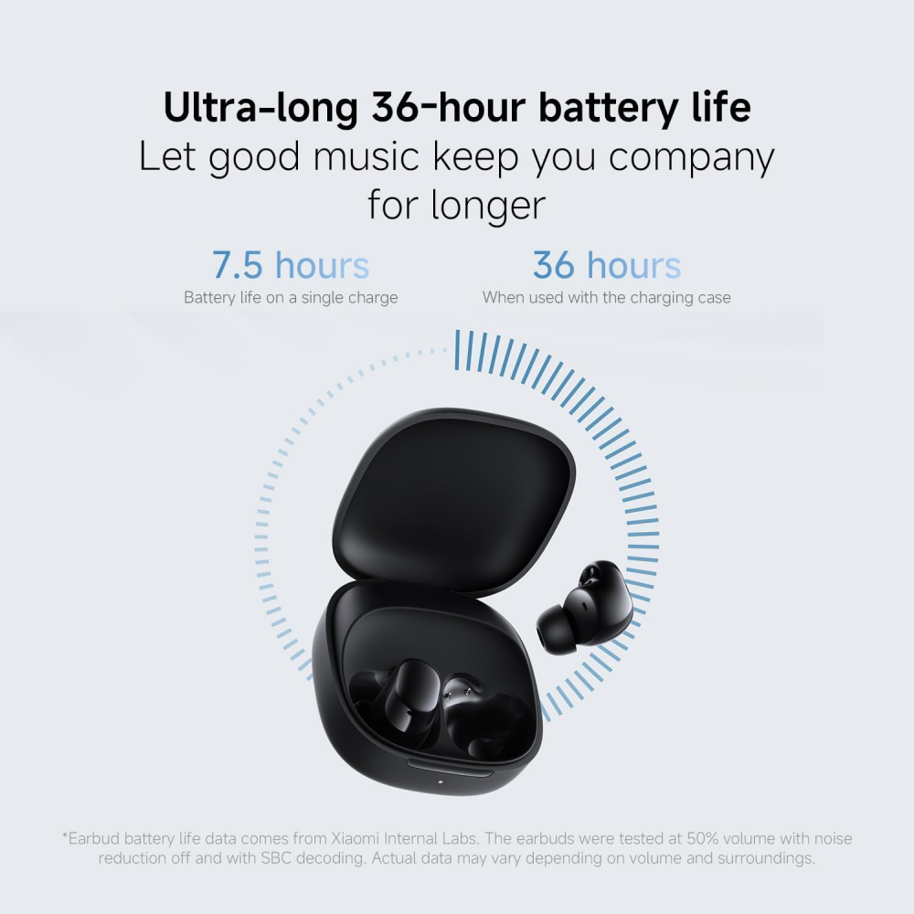 Audifonos Inalámbricos Xiaomi Redmi Buds 6 Play, Bluethoot 5.4, Hasta 36Hrs de Bateria, Color Negro