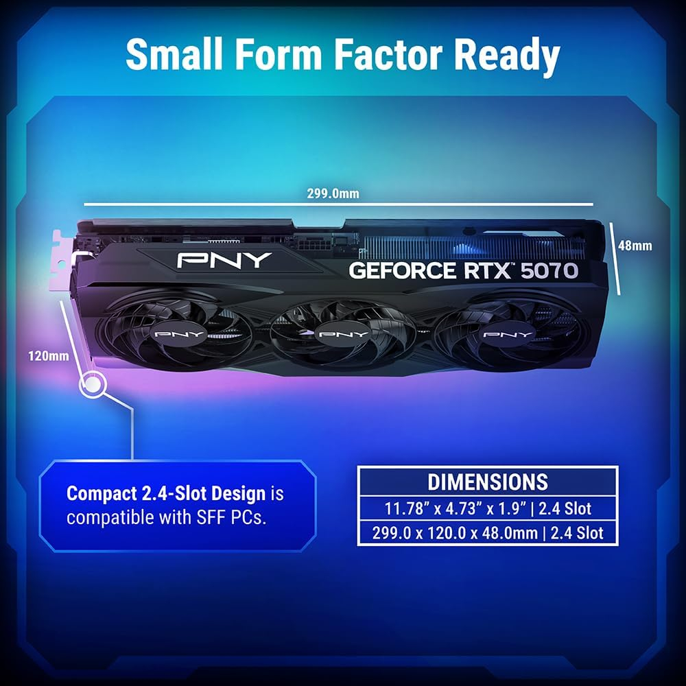 Tarjeta Grafica GeForce RTX 5070 12GB GDDR7 Triple Ventilador Placa Trasera Metal SoftWare Velocity