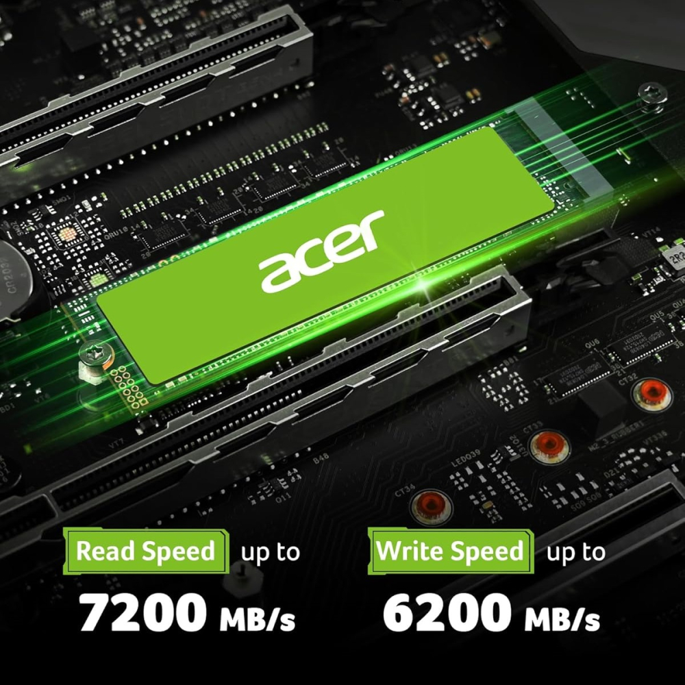 SSD M.2 NVMe PCIe 4 4TB Acer 4TB, Lectura 7100MB/s Escritura 6100MB/s. BL.9BWWA.150