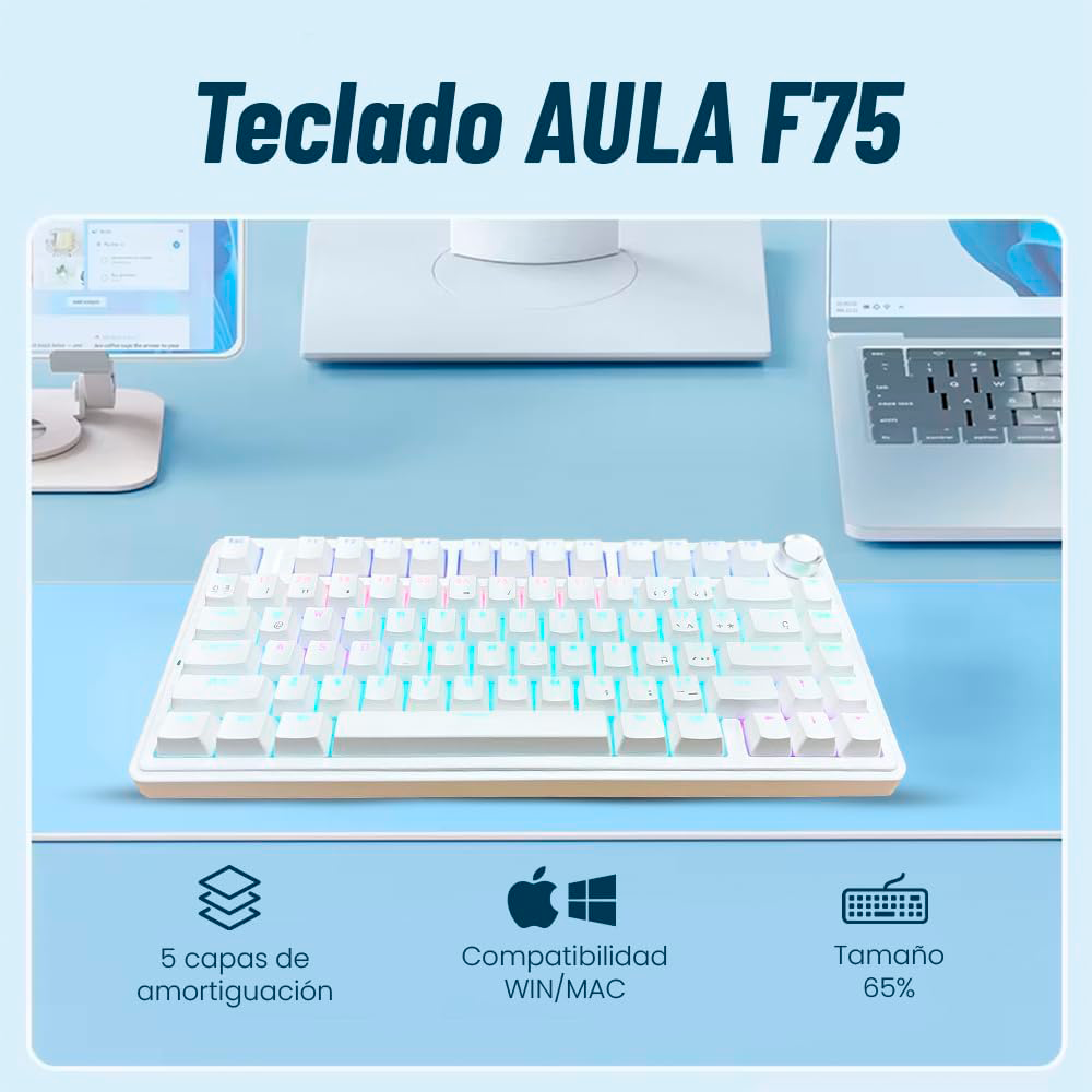 Teclado AULA F75 Blanco