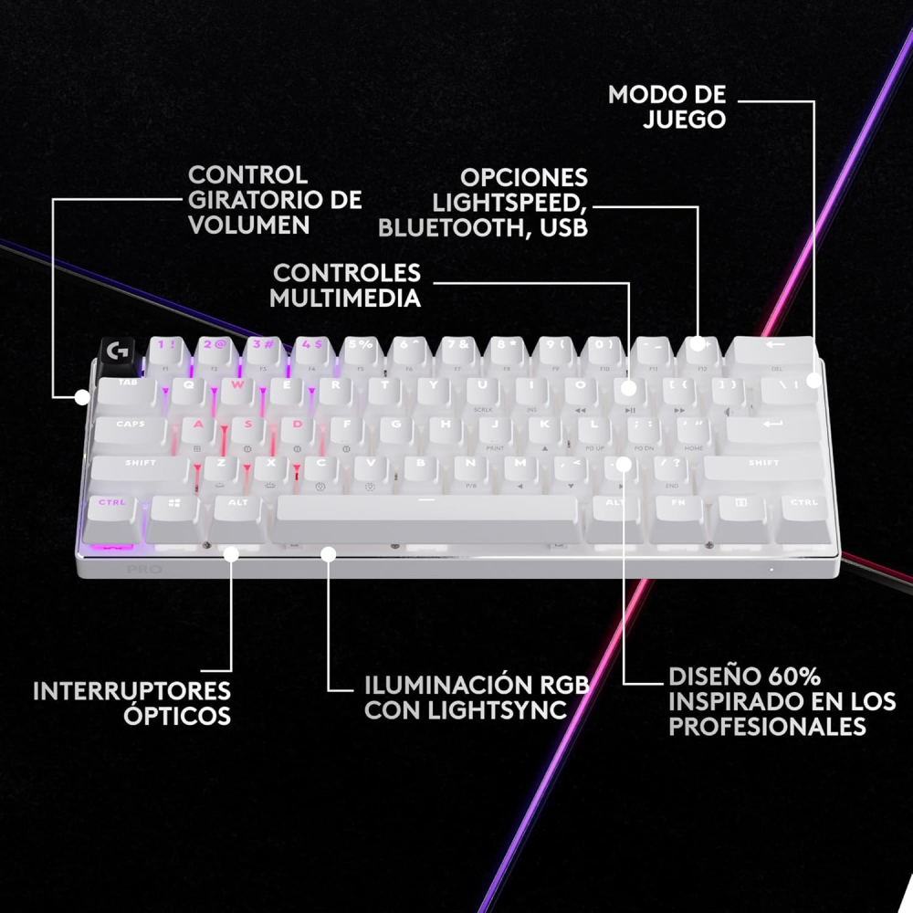 Teclado Logitech PRO X 60 Blanco
