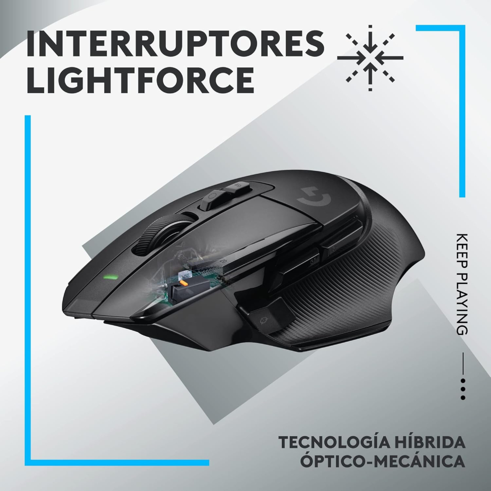 Mouse Gamer Logitech Óptico G502 X Lightspeed, RF Inalámbrico, 25.600DPI, Negro