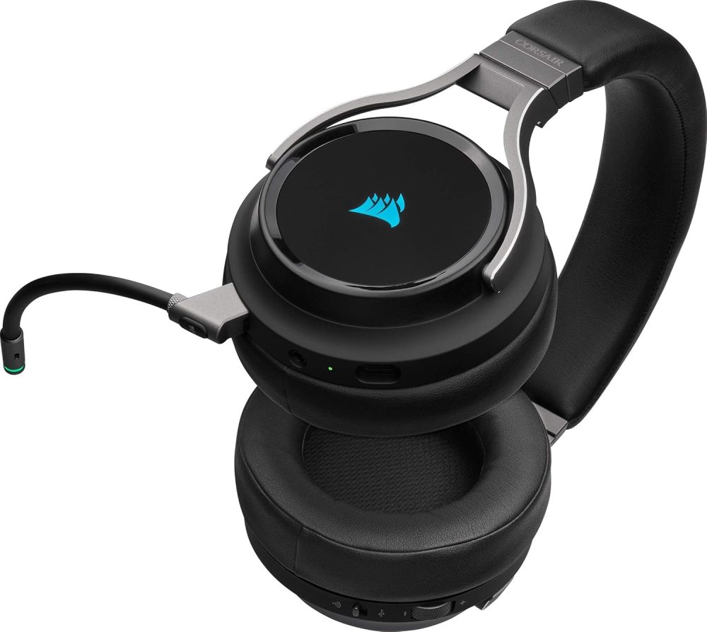 Diadema Inalambrica Corsair Virtuoso RGB Wireless Negros, Compatible con PC, MAC, PS4,PS5 y Nintendo Switch