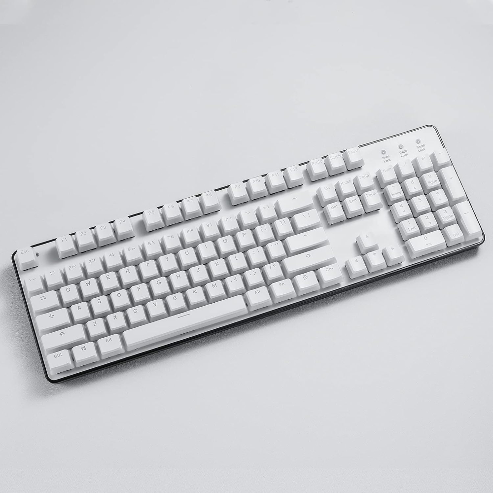 Set de 104 Keycaps RedDragon A130 PBT Blanco en Ingles