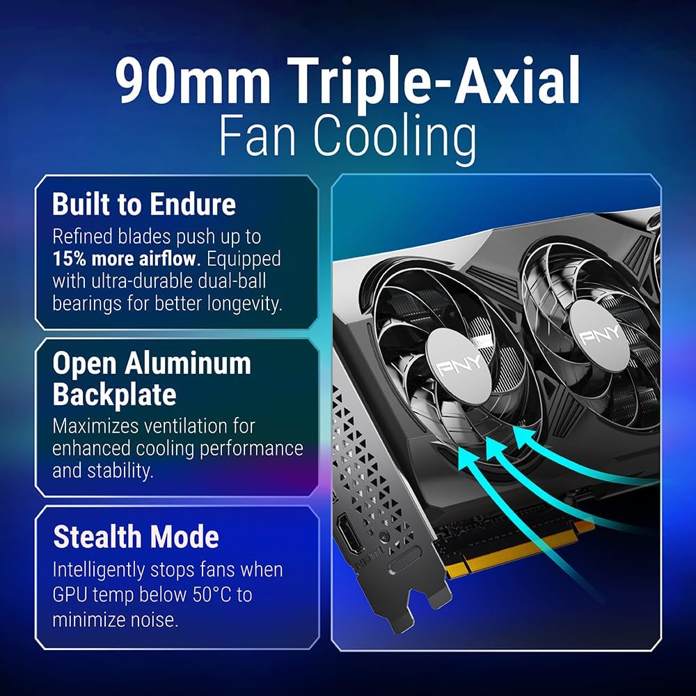 Tarjeta Grafica GeForce RTX 5070 12GB GDDR7 Triple Ventilador Placa Trasera Metal SoftWare Velocity
